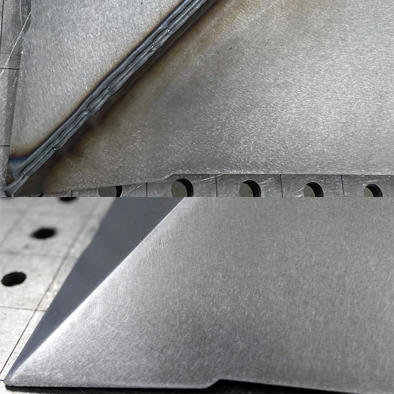 feuerschale_spiky_prototyp_5 Die Feuerschale Spiky wird an den vier äußeren Ecken vollständig verschweißt und abgeschliffen. Daraus resultiert der Eindruck, dass die Schale aus einem einzigen Stück gefertigt ist.