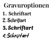 Gravuroptionen den Flaschenöffner Klassik mit verschiedenen Schriftarten