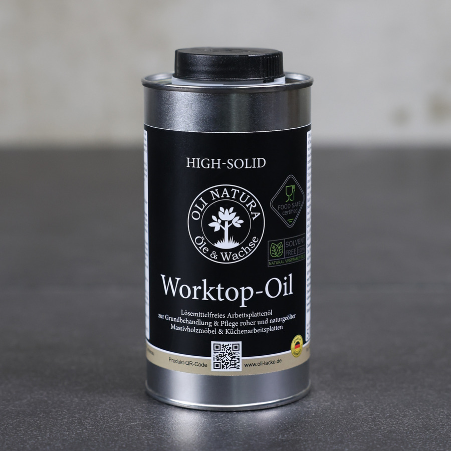 oli-natura-worktop-oil-05l-front OLI-NATURA Worktop-Oil 0,5 L Gebinde – Arbeitsplattenöl für Holzarbeitsplatten Vorderansicht
