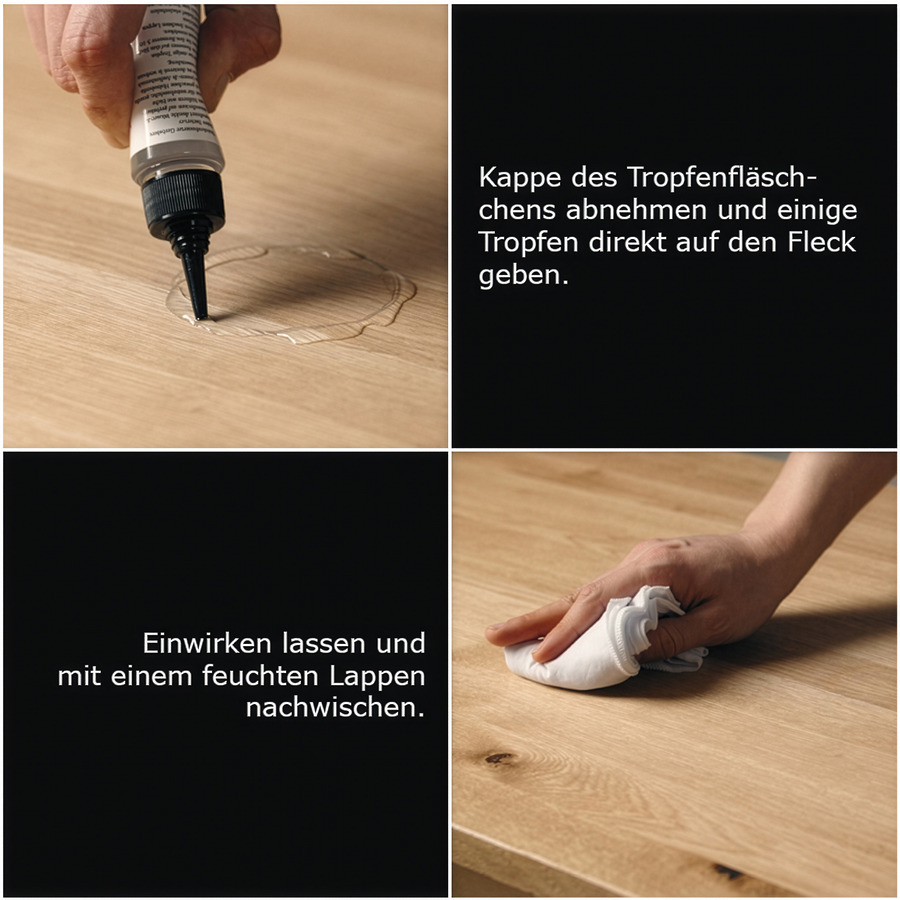 tannin-remover-anwendung-holzflecken-entfernen Anwendung des Tannin Removers auf Eiche zum Entfernen dunkler Flecken